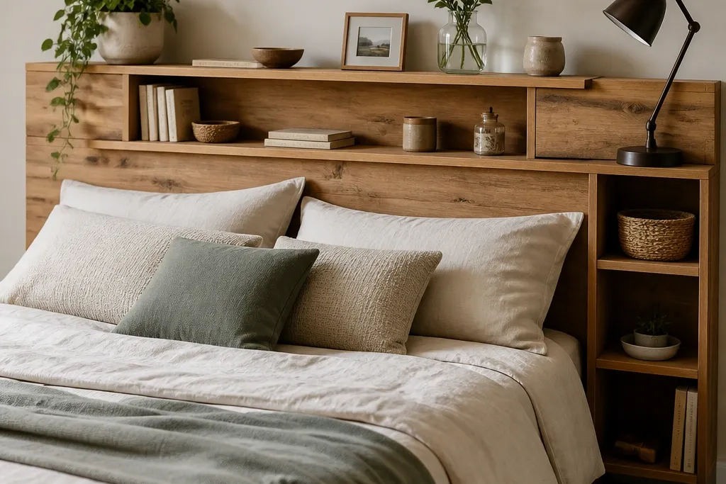 DIY Headboard With Shelves Ideas for Smart Storage
