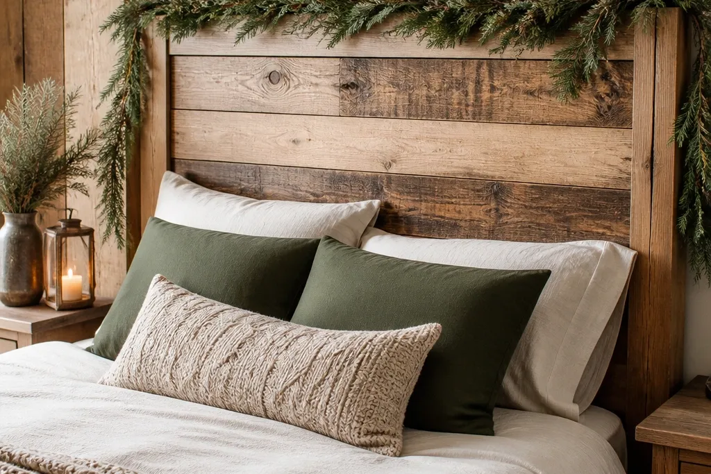 Seasonal Evergreen DIY Wood Headboard Ideas for a Rustic Look